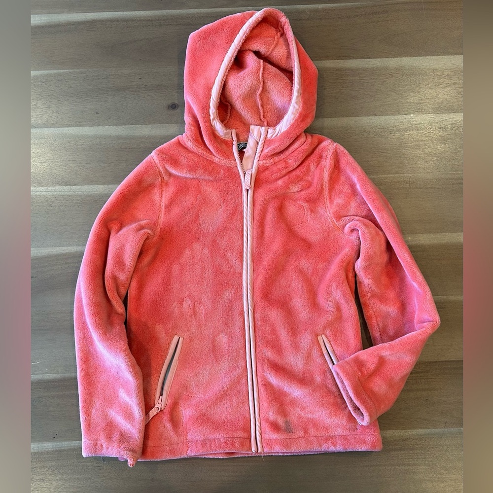 Super Soft Lands End Coral Girl’s Zip Up Hoodie